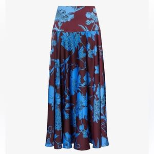 ME + EM Floral Printed Maxi Skirt Size 4 Long Midi Women's